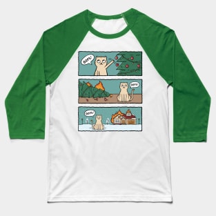 Cat and warm christmas Baseball T-Shirt